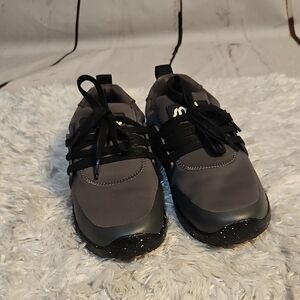 Snibbs womens  Gray Black Lace Up Sneakers Casual‎ Walking Shoes Size 8